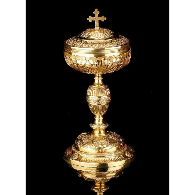 Antique Solid Silver Gilded Ciborium. France, Early XIX Century- 1819-1838