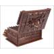 Antique Hand Carved Wooden Cigar Humidor. France, XIX Century