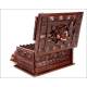 Antique Hand Carved Wooden Cigar Humidor. France, XIX Century