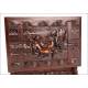 Antique Hand Carved Wooden Cigar Humidor. France, XIX Century