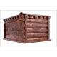 Antique Hand Carved Wooden Cigar Humidor. France, XIX Century