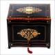 Antique Liquor Cabinet with Boulle Marquetry and Baccarat Glassware. Complete. France, XIX Century