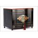 Antique Liquor Cabinet with Boulle Marquetry and Baccarat Glassware. Complete. France, XIX Century