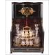 Antique Liquor Cabinet with Boulle Marquetry and Baccarat Glassware. Complete. France, XIX Century