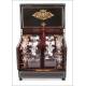 Wonderful Antique Liquor Cabinet with Boulle Marquetry, Complete. France, XIX Century