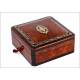 Precious Root Wood Box with Boulle Marquetry. France, XIX Century