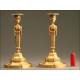 Vintage Napoleon III Bronze Candlesticks, France, Circa 1830-1870.