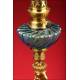 Beautiful Oil Lamp in Bronze and Porcelain. S. XIX