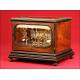 Beautiful French Glass Liquor Cabinet with Wooden Box. XIX CENTURY