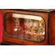 Beautiful French Glass Liquor Cabinet with Wooden Box. XIX CENTURY