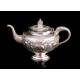 Antique Solid Silver Coffee Pot, Hand Decorated and Contrasted. Early 20th Century