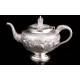 Antique Solid Silver Coffee Pot, Hand Decorated and Contrasted. Early 20th Century