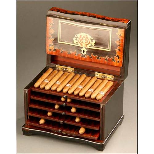 Caja de Cigarros en marquetería, Francia, S. XIX