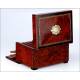 Antique Cigar Humidor with Marquetry Decoration. France, Circa 1870