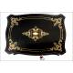 Important Jewelry Box with Boulle Marquetry and Capitoné Upholstery. France, XIX Century