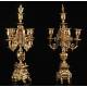 Elegant Pair of Antique Bronze Candlesticks. France, XIX Century