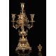 Elegant Pair of Antique Bronze Candlesticks. France, XIX Century