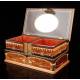 Beautiful Antique Jewelry Box in Modernist Style and Marquetry. France, Circa 1900