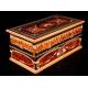 Beautiful Antique Jewelry Box in Modernist Style and Marquetry. France, Circa 1900