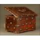 Solid Wood Studded Cash Chest. XIX Century.