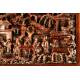 Chinese Jewelry Box in Carved Wood with Costumbrist Scenes, XIX Century. Restored.