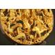 Exotic Chinese Carving in Solid Wood Gilded, Handmade. 1950's-60's