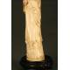 Chinese Ivory Figure. 1920. Hand Carved. Wooden Stand with Certificate.