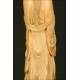 Chinese Ivory Figure. 1920. Hand Carved. Wooden Stand with Certificate.