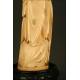 Chinese Ivory Figure. 1920. Hand Carved. Wooden Stand with Certificate.