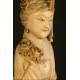 Chinese Ivory Figure. 1920. Hand Carved. Wooden Stand with Certificate.