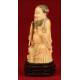 Delicate Chinese Ivory Figure of the God Zhongli Quan. Circa 1920's