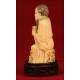 Delicate Chinese Ivory Figure of the God Zhongli Quan. Circa 1920's