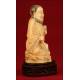 Delicate Chinese Ivory Figure of the God Zhongli Quan. Circa 1920's