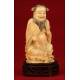 Delicate Chinese Ivory Figure of the God Zhongli Quan. Circa 1920's