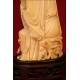 Delicate Chinese Ivory Figure of the God Zhongli Quan. Circa 1920's