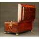 Beautiful 19th Century English Tea Box in Mahogany Wood. With Five Compartments.