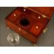 Beautiful 19th Century English Tea Box in Mahogany Wood. With Five Compartments.