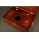 Beautiful 19th Century English Tea Box in Mahogany Wood. With Five Compartments.