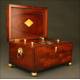 Beautiful 19th Century English Tea Box in Mahogany Wood. With Five Compartments.