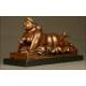 Bronze sculpture 'Woman Smoking', by Botero. Signed.