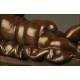 Bronze sculpture 'Woman Smoking', by Botero. Signed.