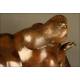 Bronze sculpture 'Woman Smoking', by Botero. Signed.